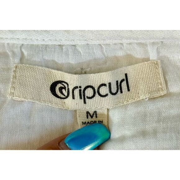 Rip Curl Women's Lightweight Cotton Flowy Premium Surf Cover Up White Dress M - Picture 6 of 11